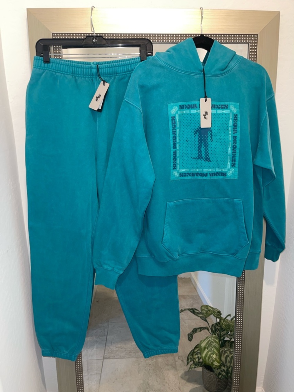 Teal Graphic Hoodie & Sweatpants Set Seoul Projects SP